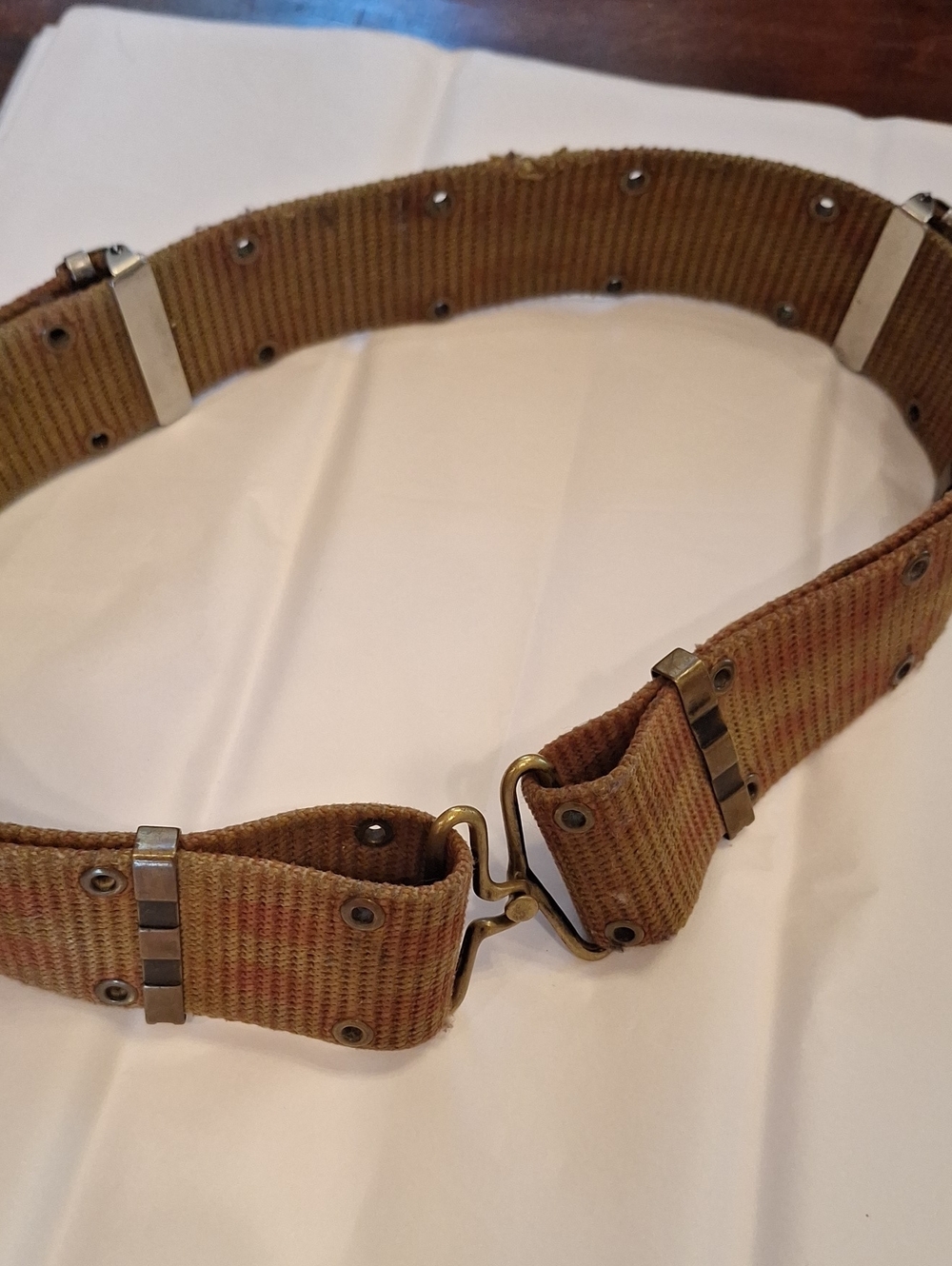 Men's Tactical Canvas Belt in Tan with Metal Hardware